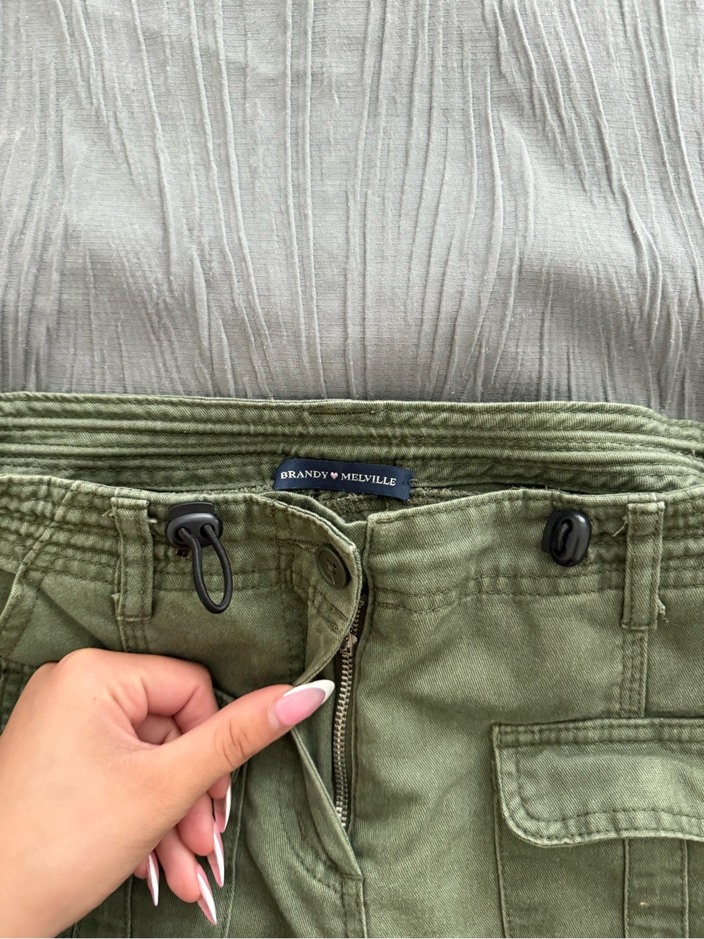 Brandy Melville Olive Green Utility Cargo Skirt